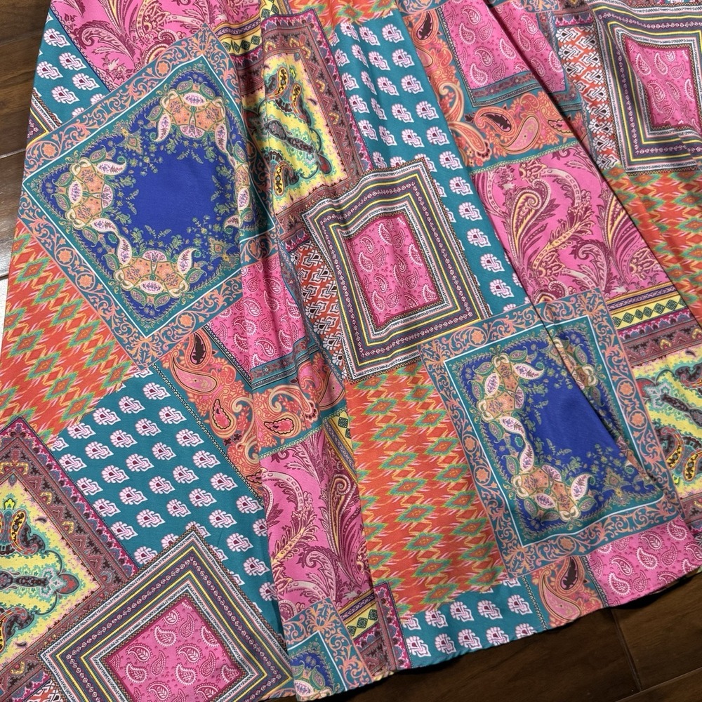 Eliza J Women's Size 12 Paisley Patchwork Print Tie Back Halter Neck‎ Maxi Dress - Picture 10 of 11